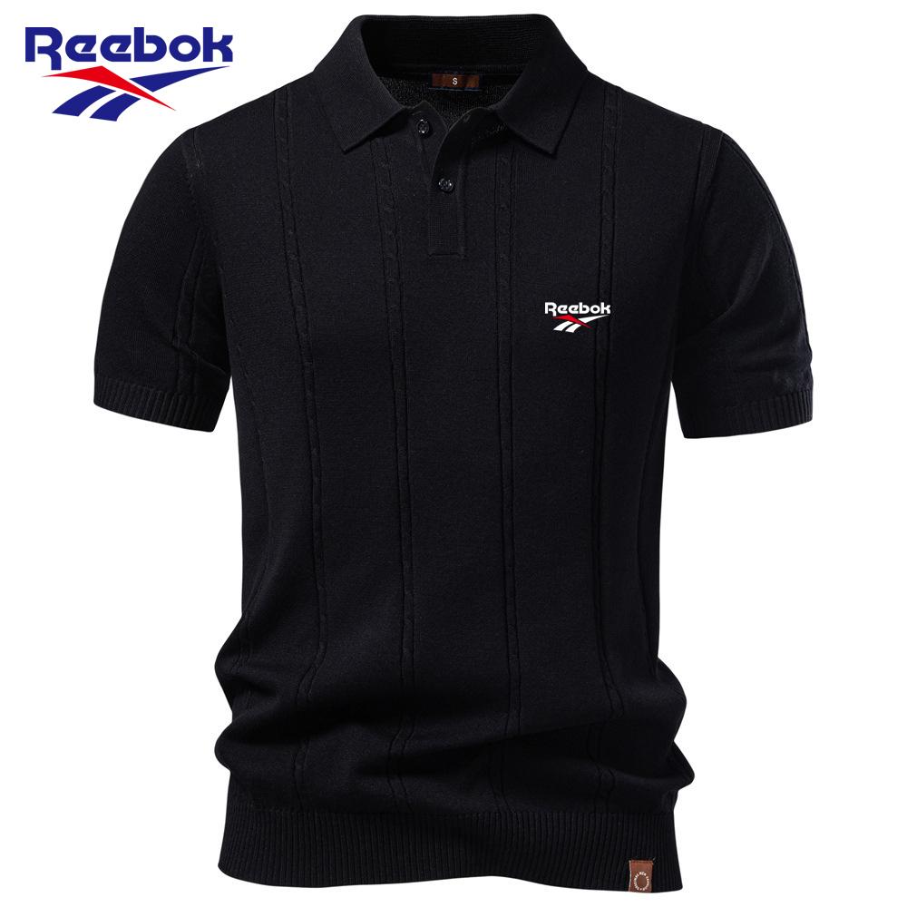Reebok Вышивка 2026 Лето Новая Женская Деловая Повседневная Шерстяная Рубашка Поло Скрученный Цветок Ледяной Шелковый Короткий Рукав Футболка