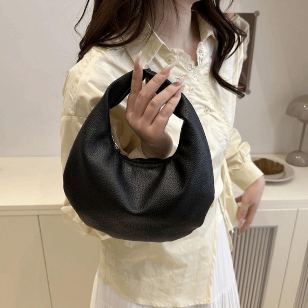 Casual Solid Color Clutch Bags Pu Leather Small Tote Bag Women Commute Handbags Party