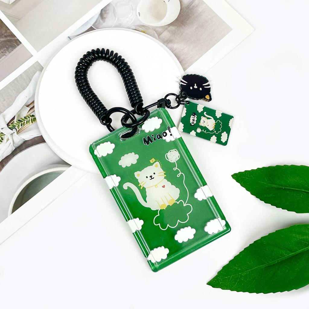 Чехол с мультяшным принтом, идентификационная бирка, чехол для рабочей карты с эластичным ремешком на запястье, держатель для бейджа, чехол для деловой карты доступа