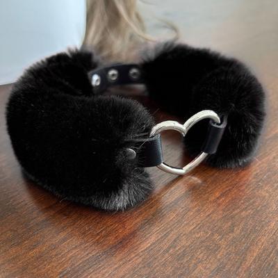 Пушистый чокер, съемное пушистое ожерелье, сплав, сердце, искусственный мех, чокер для женщин, мужчин, для повседневной носки, свиданий, вечеринок
