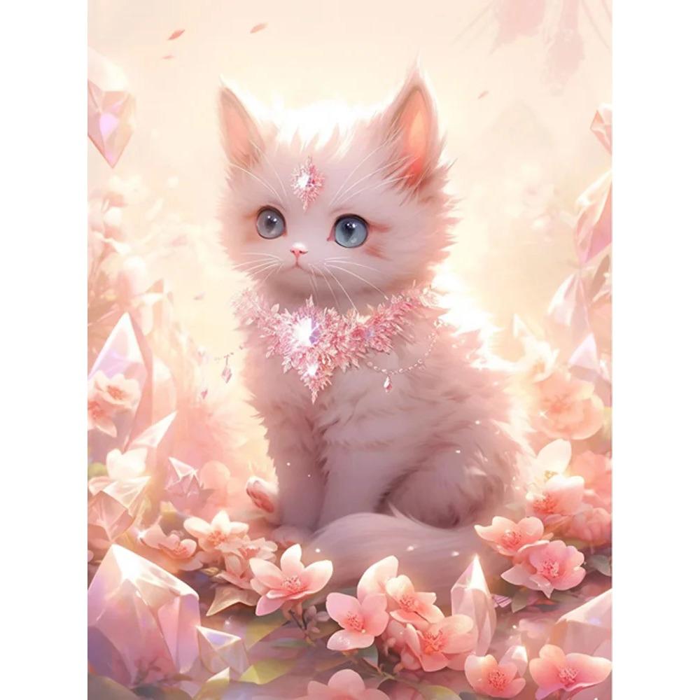 Алмазная картина, полная дрель, милый Санта-Клаус, круглая алмазная живопись, ручная работа, кошка, животное, сделай сам, алмазная мозаика, картина, украшение дома, Рождественский подарок