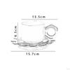 250ml Ceramic Coffee Cup with Saucer, Tea Fancy Handle, Office Juice