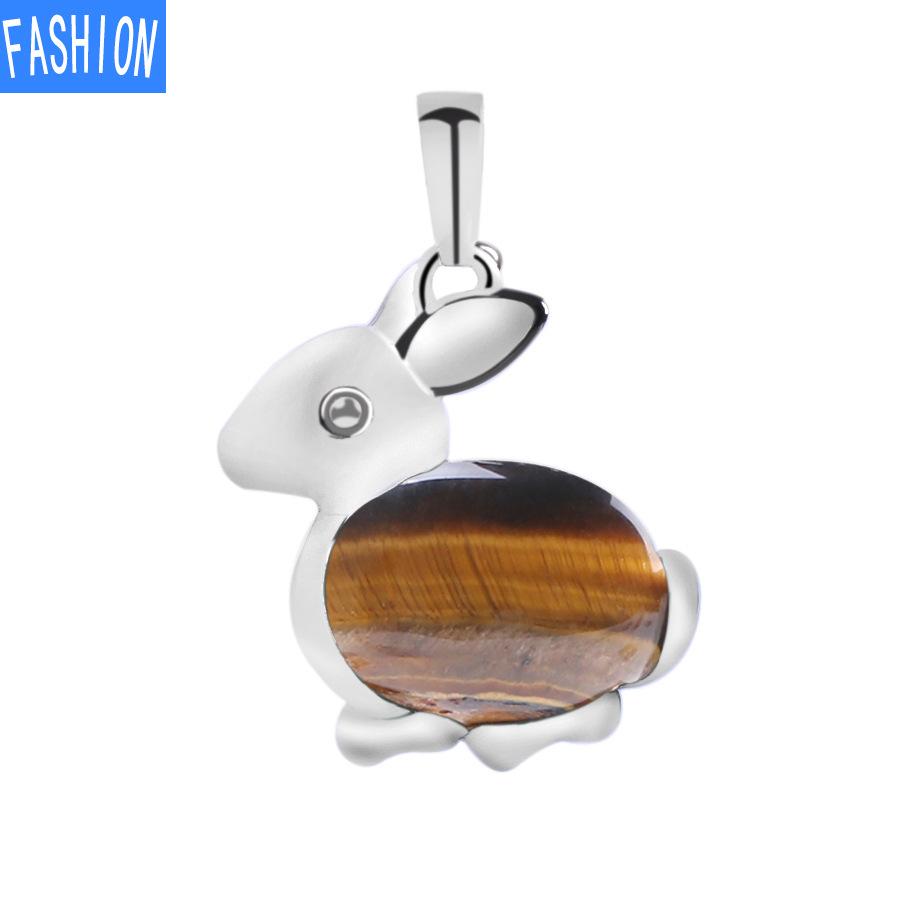 Ожерелье с подвеской из натурального камня серии Lovely Animal из натурального хрусталя и кролика