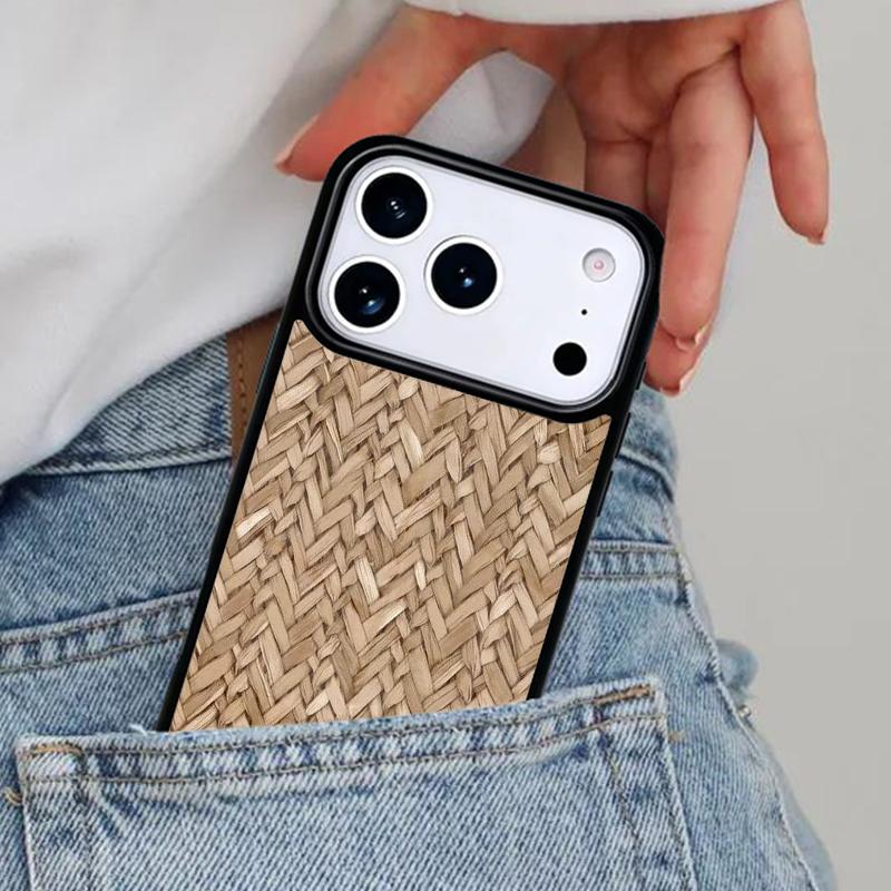 Чехол для телефона в стиле бамбуковой инкрустации для iPhone 16e 15 14 13 12 17 Pro Max Plus Air 17pro Обложка Coque