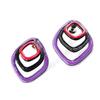 [H8204] - Pink Purple 'Coloring' Designer Earrings