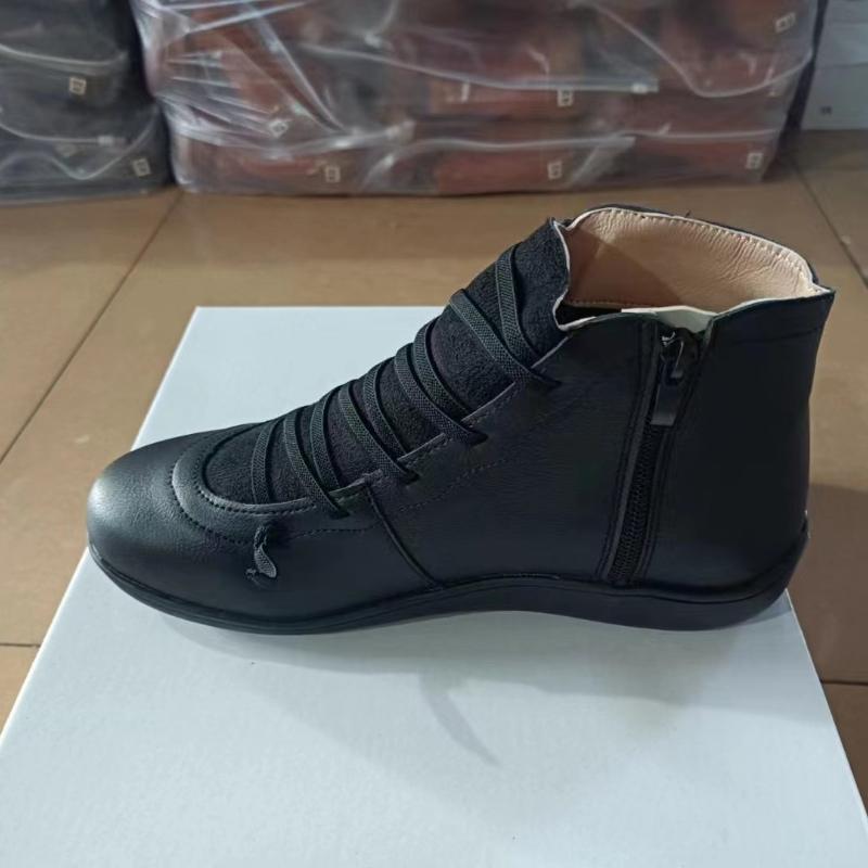 ЖЕНСКИЕ БОТИНКИ Короткие кожаные туфли «Челси» на плоской подошве Ковбойские кроссовки Ботинки в стиле милитари Черные винтажные мокасины Бесплатная доставка Большие размеры