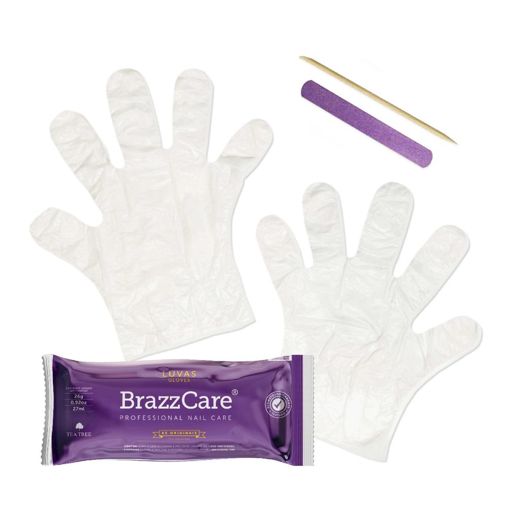 BrazzCare BalbCare Gloves Перчатки для бразильского маникюра в комплекте 1 напильник и палочка