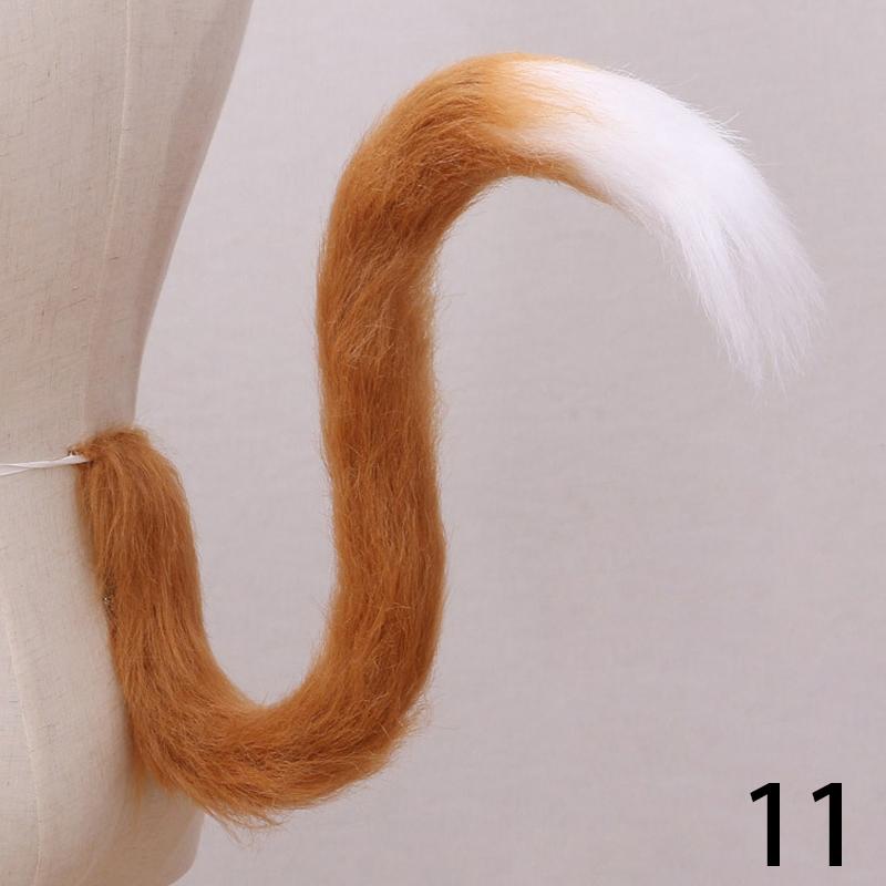1PC Fox Cosplay Upturned Accessories Cat Tail Long Plush Simulation Beast Kids Lolita Costume Wolf