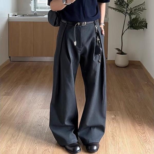 Ретро 3D Плиссированные Брюки А-силуэта - Мужские Повседневные Брюки Свободного Кроя в Американском Стиле