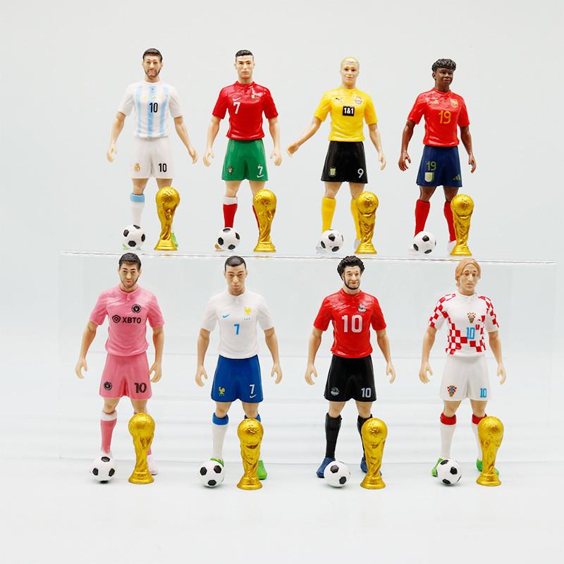 Soccer Player Figurines Pvc Material For Desk Decoration And Sports Fan Gift Set