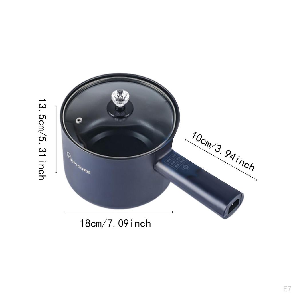 Electric Pot 1.8L Frying Pan for Pasta Steak Oatmeal Ramen Eggs