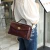 Vintage Messenger Bag Genuine Leather Women's Casual Crossbody Bag Women's Premium Sense Niche Envelope Bag Vegetable Tanned Cowhide Bag