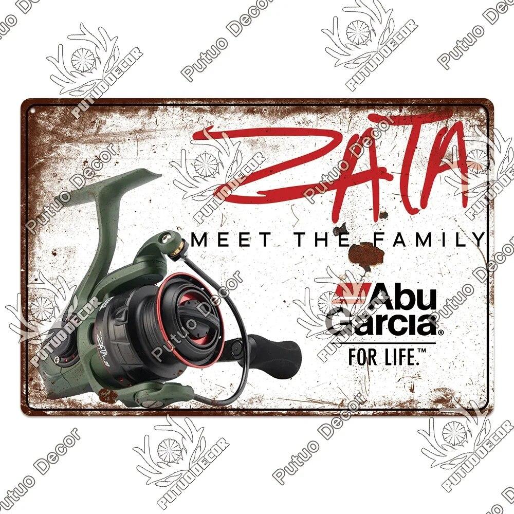 Putuo Decor Fishing Gear Retro Tin Sign Plaque Metal Plate Vintage Wall Art Poster Decoration for Tackle Shop Home Iron Painting