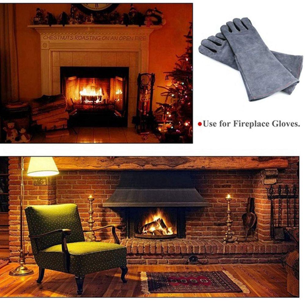 Cotton 932°F Grill Heat Resistant Flame Retardant Safety Glove Long Sleeve Welding Gloves BBQ Glove