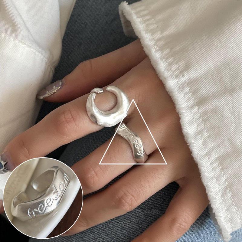 Кольцо-обертка с геометрическими линиями - Посеребренное S925 для женщин