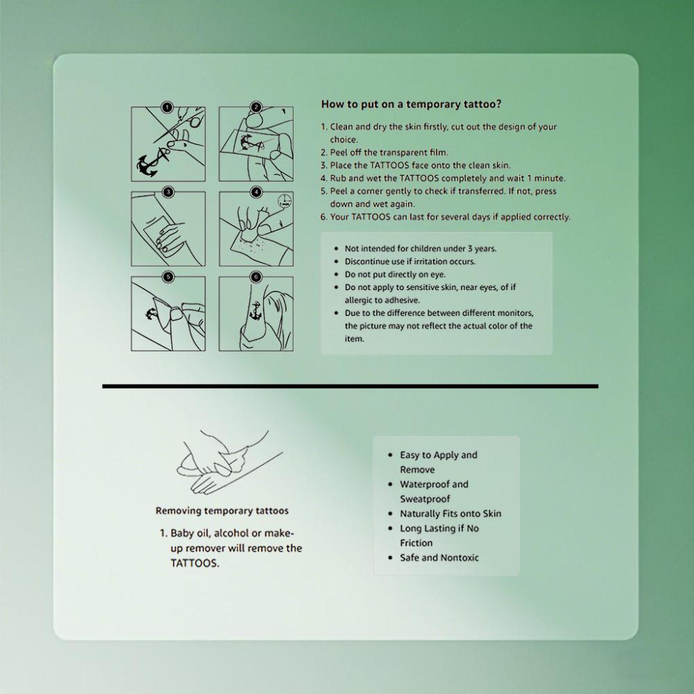 28 шт. Временные татуировки Наклейки с временными татуировками Ежик Единорог Морской конёк Для плеч Рук Девочек