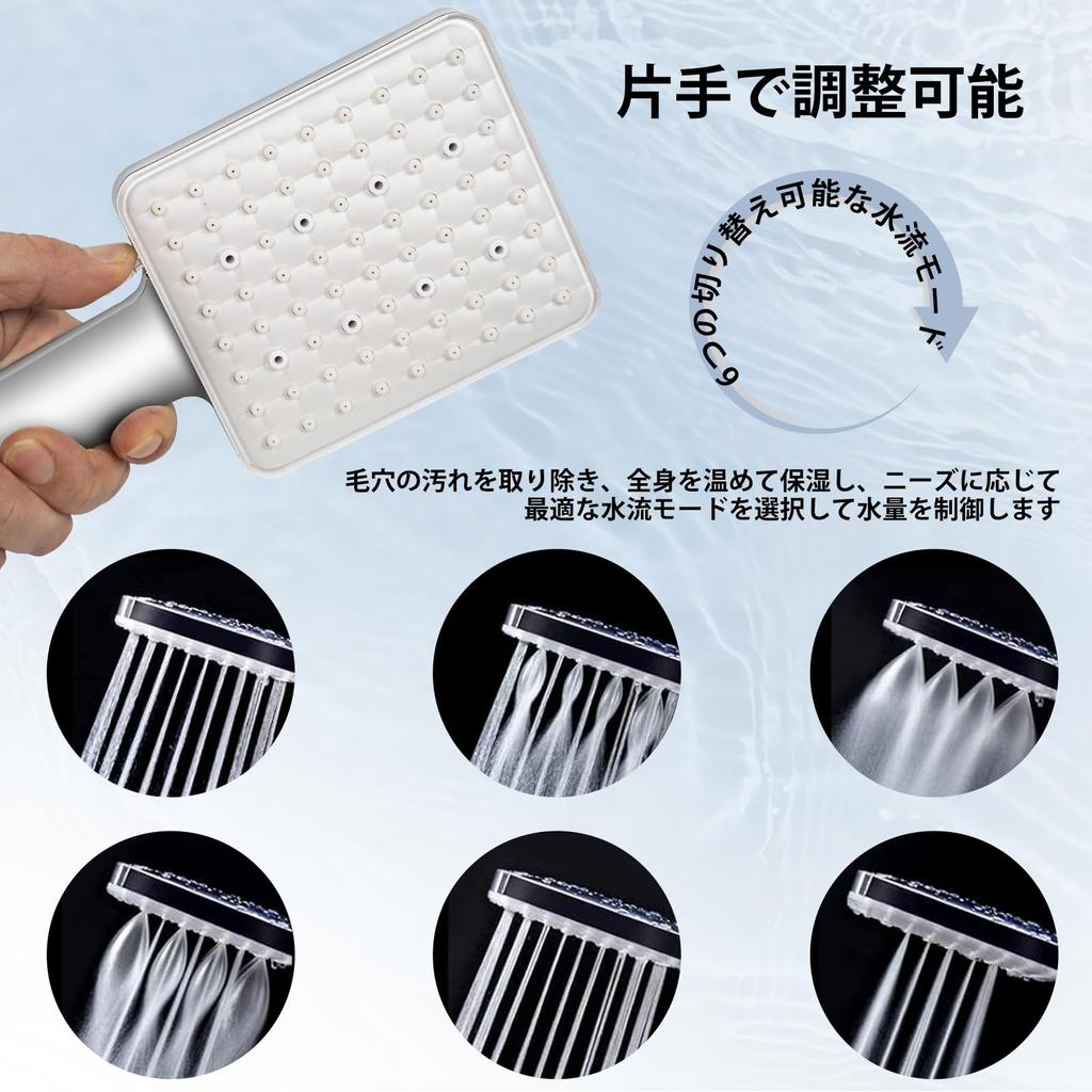 BQKOZFIN Shower Head Levels Micro Bubble Ultra Fine Bubble Mist Shower Water Saving Pressure Increase Cleaning Ultra Fine Water Flow Adapter Included