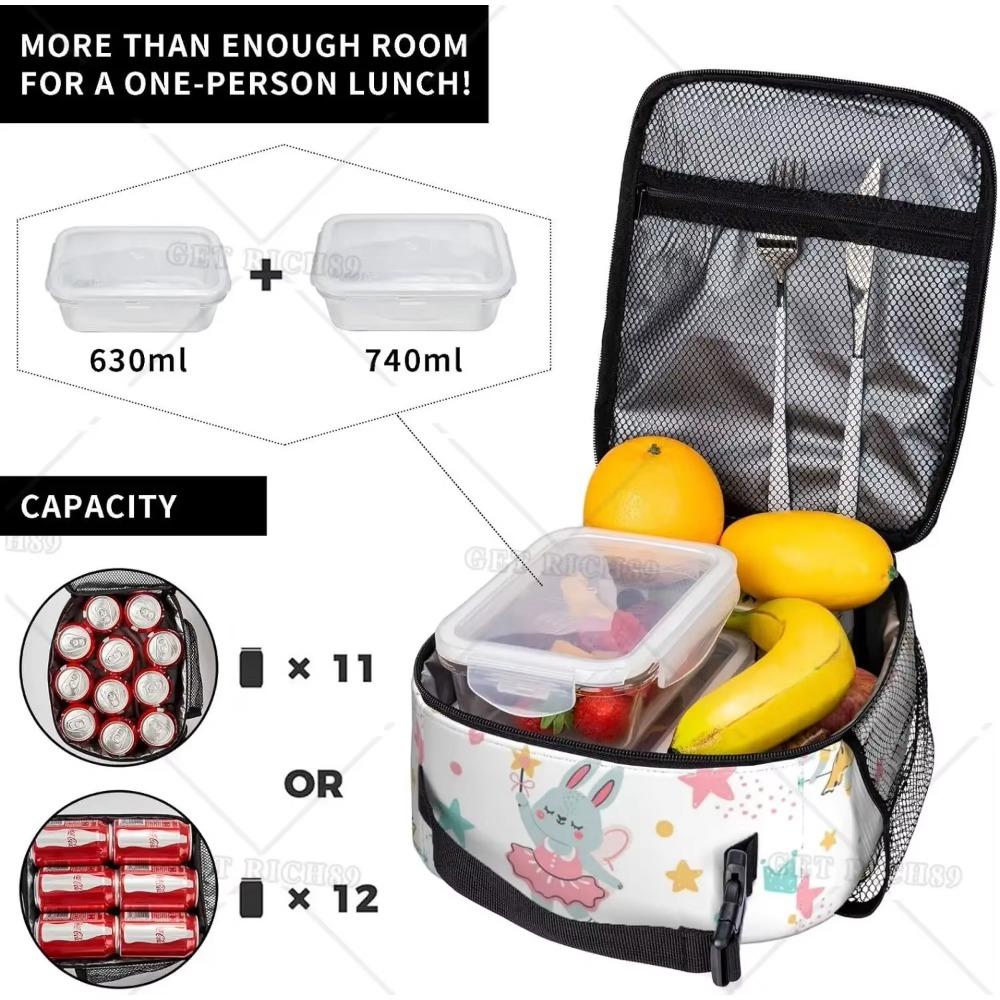 Балерина Животное Нарисованная вручную Портативная Сумка Для Обеда Для Женщин/Мужчин Изолированная Многоразовая Охладитель Ланч-Бокс Для Офиса Работа Школа