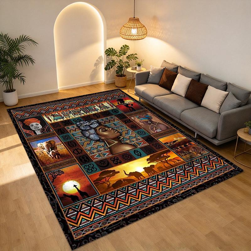 African Heritage Living Room Nonslip Area Rug Soft Carpet For Bedroom Game Playroom Sofa Office Home Decor Doormat Christmas Gift C930825
