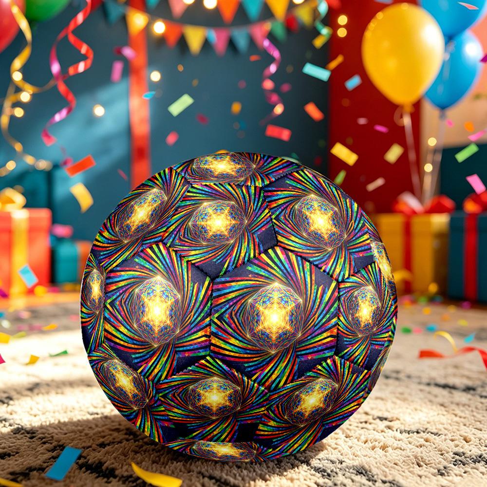1pc Colorful Kaleidoscope Themed Soccer Ball, Size 5, Lightweight PVC Material, Outdoor Training Soccer Ball Gift. q62265