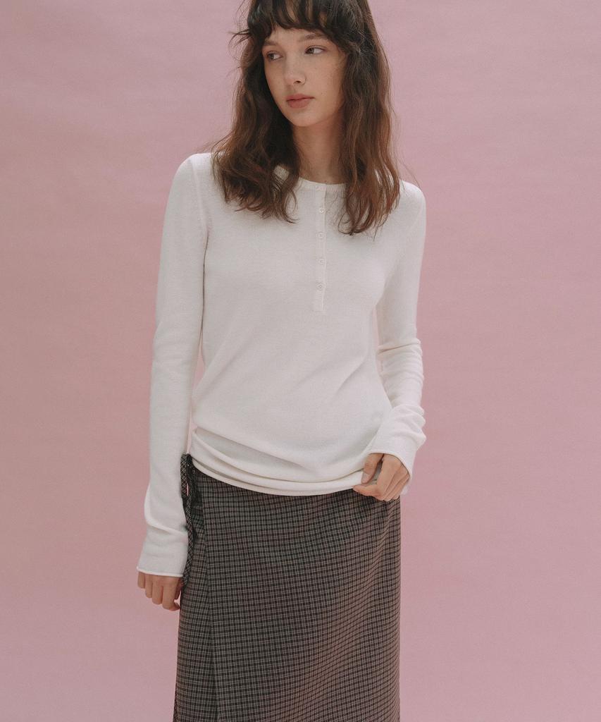 ANDNEEDS Glen Wool Long Knit (Ivory)