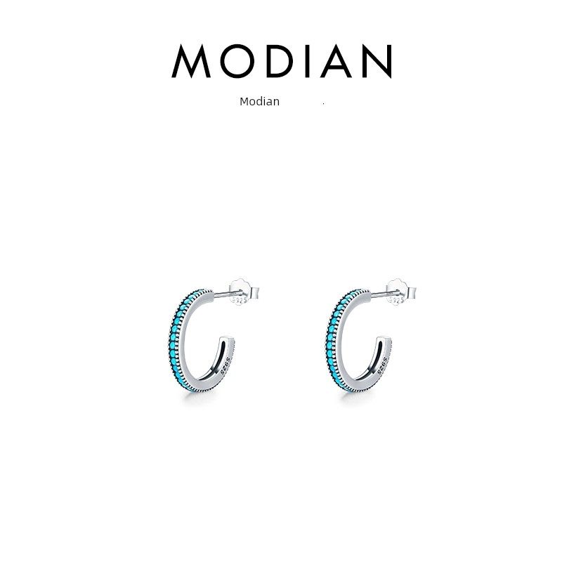 Modian Серебряное кольцо на мизинец 925 пробы, нишевый стиль, бирюза