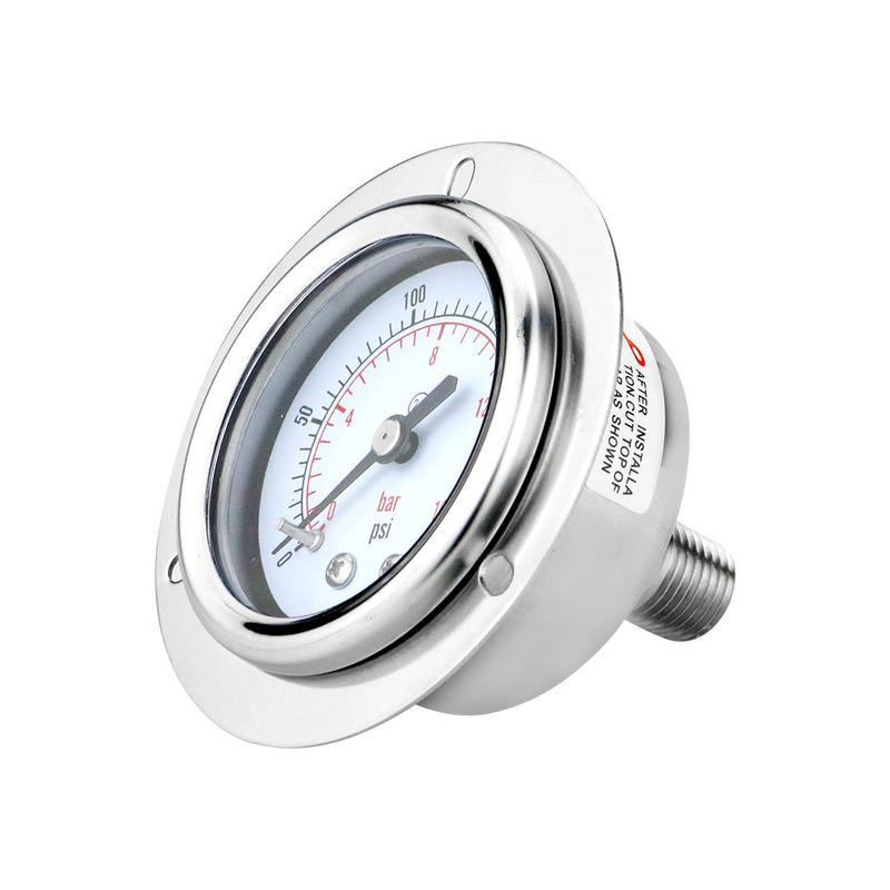MAIRUIKESI Dry Pressure Gauge 50mm -1-0-600bar Back Connection With Flange 304 Stainless Steel Case for water gas air manometer