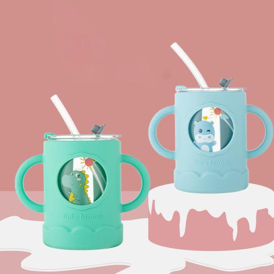 250 мл чашка-непроливайка с двойной ручкой, портативная детская соломенная чашка с защитой от ожогов для дома