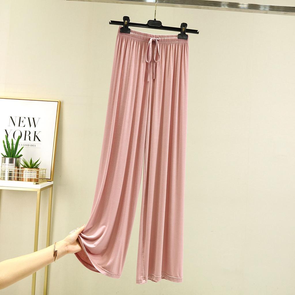 Однотонные брюки с высокой талией, весна-лето-осень, прямые, со шнуровкой, тонкие, для отдыха, с эластичной талией, свободные, повседневные, свободные брюки, повседневные, для занятий йогой и дома