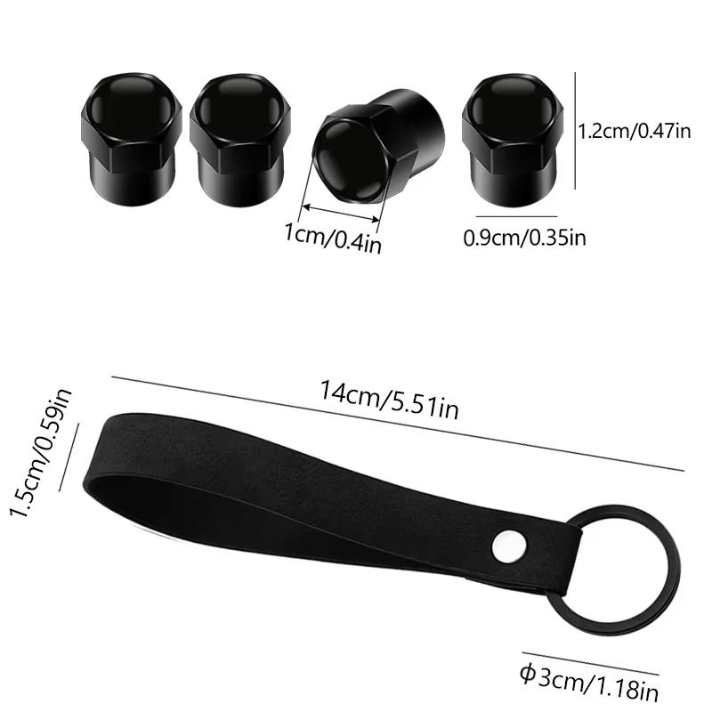 VW Hub Caps Tire Valve Stem Cap+Keychain Set Dustproof And Practical For Volkswagen GOLF Polo Tiguan VW GTI PASSAT