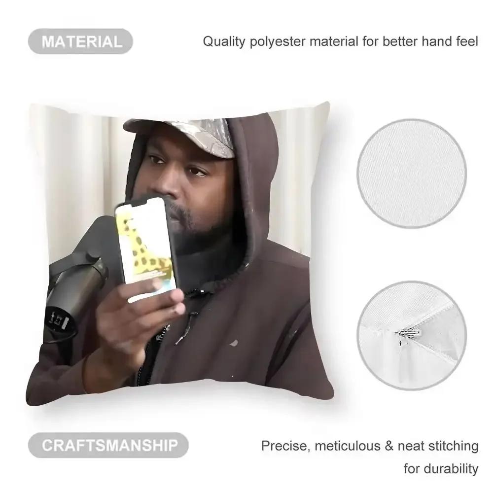 Cool Fun Funny K-Kanyes W-Wests Pillow Case Anti-Dustmite Pillowcase Invisible Zipper Silky Short Plush Sofa Cushion Cover