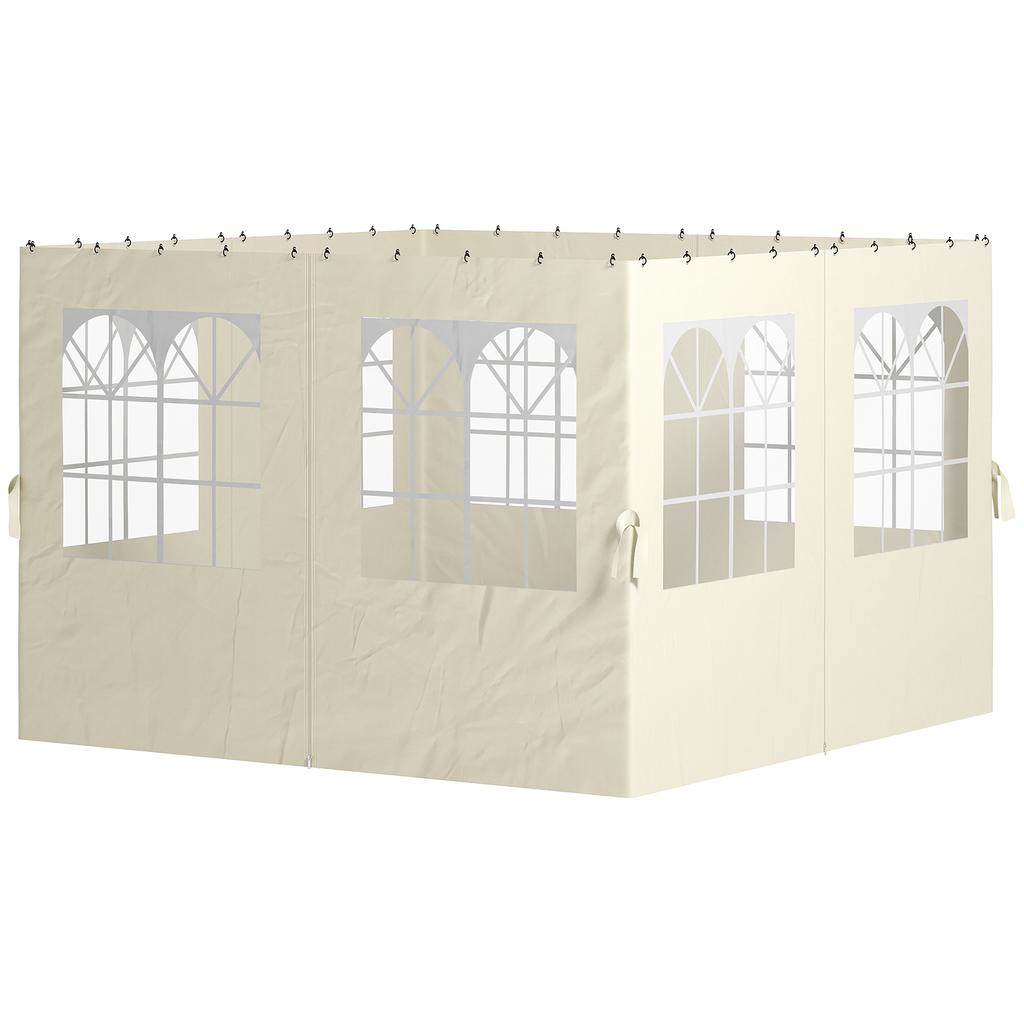 Pavillon Side Walls 4 Side Wall Panels For Garden Pavilion With Zipper 3 X 3 M Pavilion Cream White