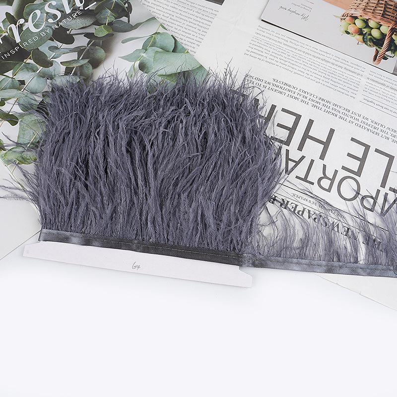 8-10Cm Ostrich Feather Wedding Dress Diy Performance Clothing Accessories Feather Tassel Including Webbing
