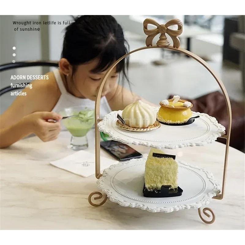 Белая подставка для десертного стола, украшение для свадьбы, двухслойная подставка для торта, золотая тарелка для украшения кондитерских изделий, 3 слоя