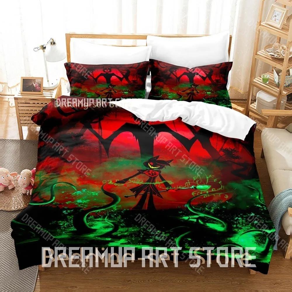 3D Print Alastor Game Bedding Set Single Twin Full Queen King Size Bed Set Adult Bedroom Duvetcover Sets Anime Bed Sheet Se