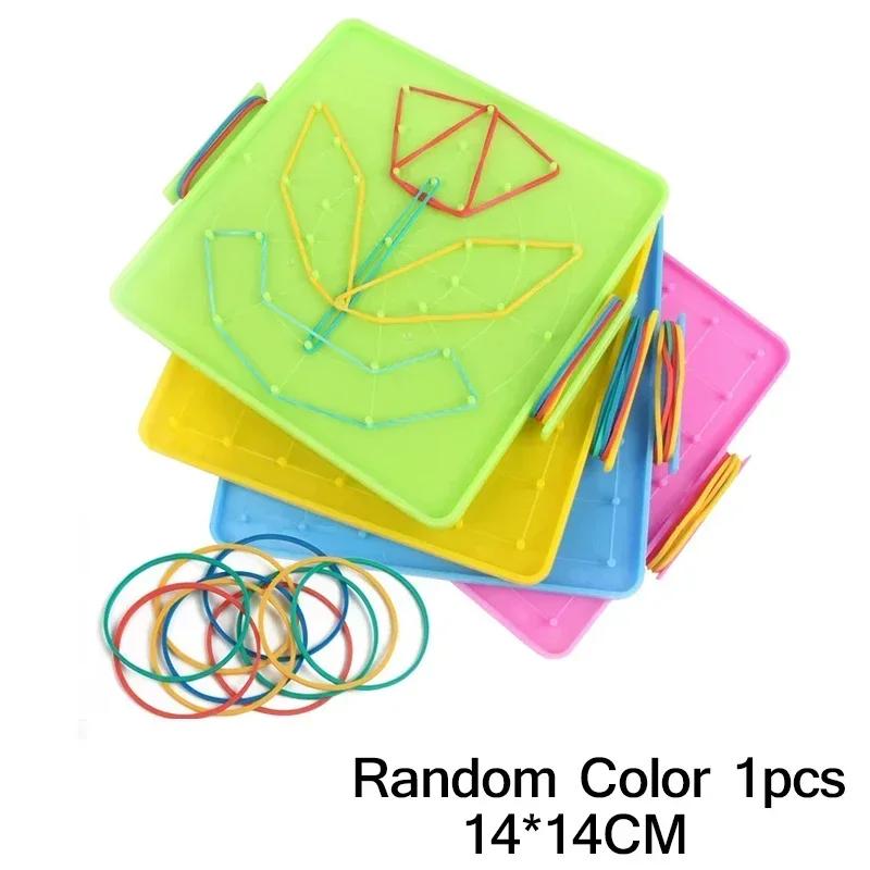 Монтессори Детская Креативная Игрушка Графика Резиновые Гвозди-Резинки Доски с Карточками Дошкольное Образование Дети Дошкольного Возраста Juguetes Para Niños