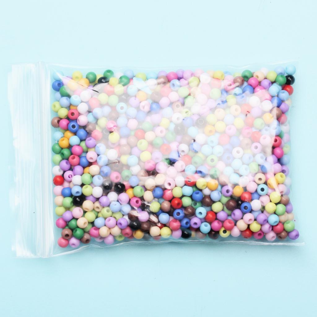 Hanmade Findings DIY Fashion Jewelry Accessories Acrylic Beads Loose Beads 4mm 1000PCS