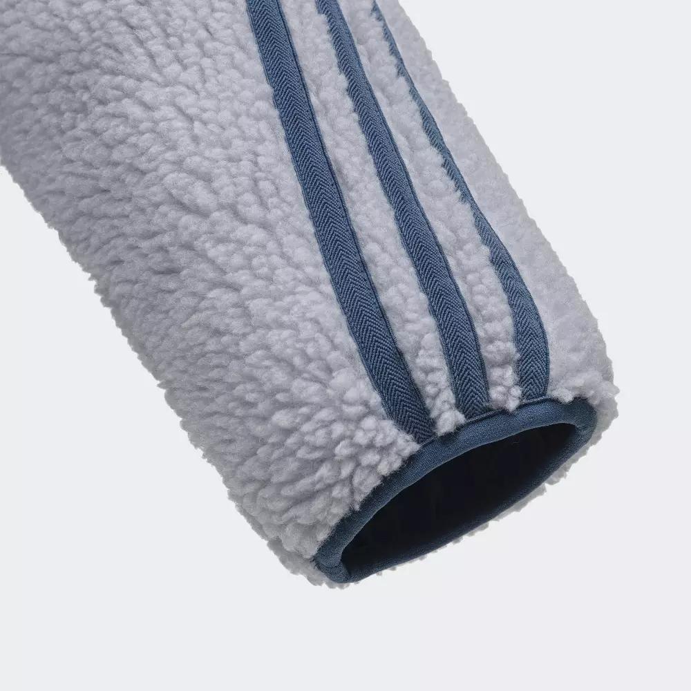 adidas Мужская куртка с длинным рукавом и капюшоном с логотипом и полумолнией, верхняя одежда синего цвета HR8427