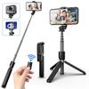 Extendable Selfie Stick with Wireless Remote and Tripod Stand, Portable, Lightweight, Compatible with iPhone 14/13/12/11/XR/8/7, Samsung and More