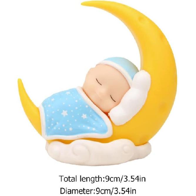 Toyvian Sleeping Baby Cake Topper Figurine Cake Topper Car Dashboard Ornaments DIY Crafts Mini Baby Figurine Baby Shower Birthday Party Decoration