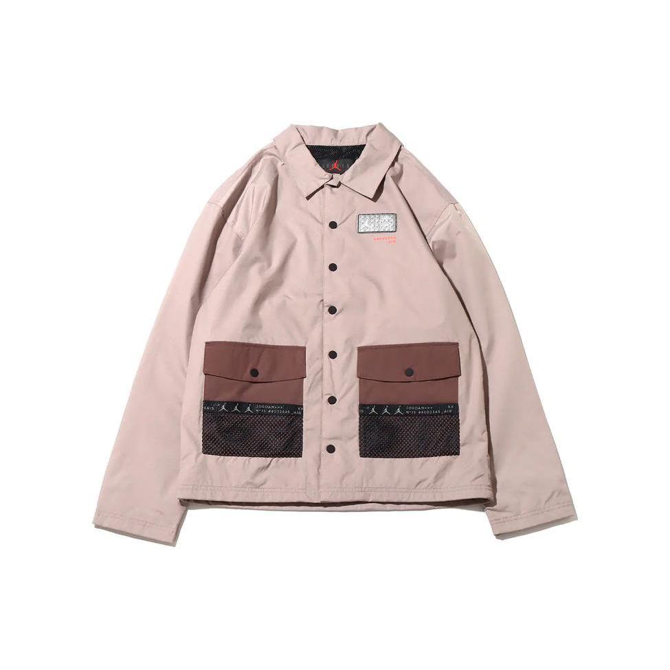 Jordan Paris Saint-Germain Collection с буквенным принтом и нашивкой с логотипом, мужская куртка с карманами и пуговицами, коричневая DM3105-010