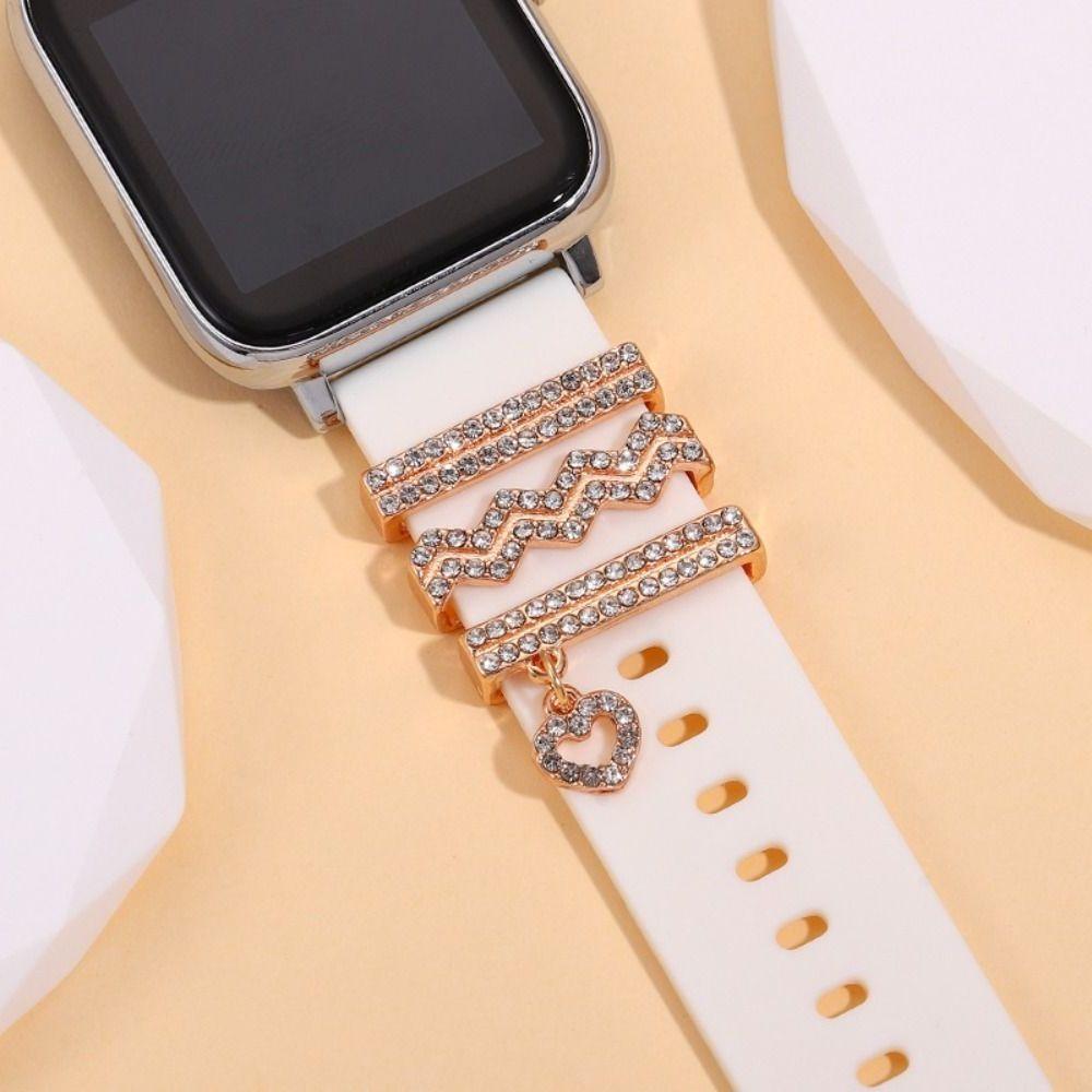 Новое Классическое Кольцо-Декорация Часы Водяные Брызги Для Apple Watch Модное Металлическое Кольцо с Алмазным Декором Для iwatch Аксессуар для Силиконового Ремешка