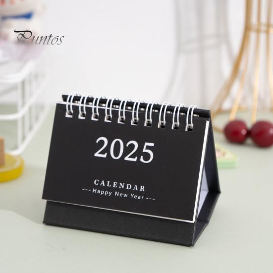 2025 Настольный календарь с откидной крышкой, календарь-спираль, планировщик расписания, список дел, блокнот, органайзер для управления временем, школьные принадлежности для дома и офиса