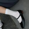 Черно-белые женские длинные чулки Хлопковое вязание Однотонные носки до колена Студенческий стиль Школьные девочки Хлопковые носки Чулки