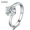 Lindon Classic Copper Alloy Zircon Ring Ladies Jewelry Wedding Promise Party Gift