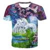 Summer New Unicorn Pegasus Animal Pattern 3D Digital Printing Round Neck Short Sleeve Personalized Trendy Men's T-shirt