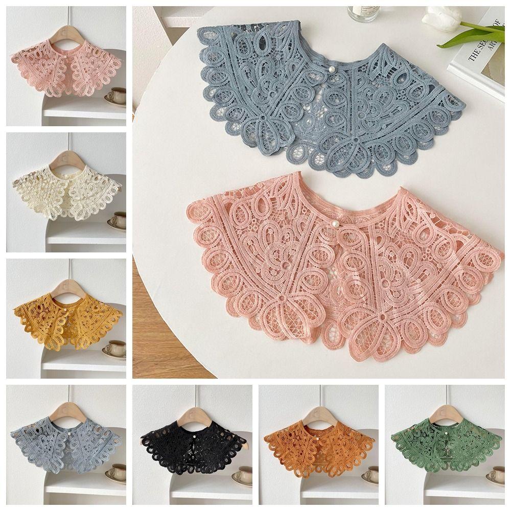 Pearl Decoration Shirt Collar Doll Collar Knitted Shawl Lace Fake Collar Clothes Accessories