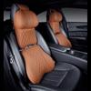 Luxury Car Neck Pillow Set Leather Embroidered Waist Backrest Lumbar Support Cushion Auto Seat Travel Headrest Pillow For