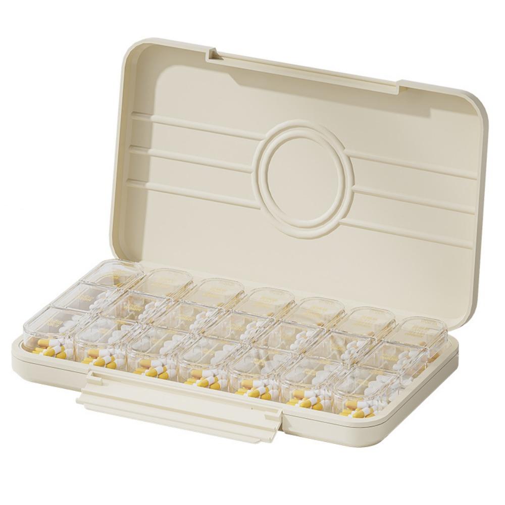 A Week Medicine Storage Containers Portable Sealed Pill Case BPA Free Pill Dispenser Box Outdoor