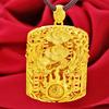Gold Color New Ethnic Style Zhaocai Feitian Dragon Brand Pendant Men's Double Dragon Hollow Boss Pendant